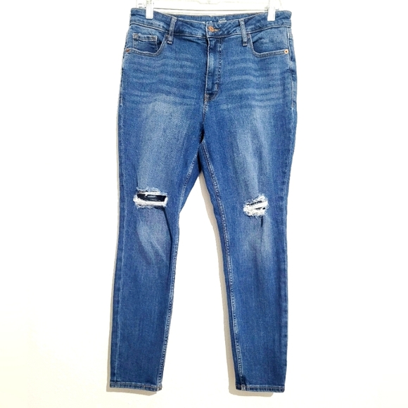 OLD NAVY Woman High Rise Rock Star Super Skinny Stretch Jean Size 10S Distressed - Picture 1 of 11